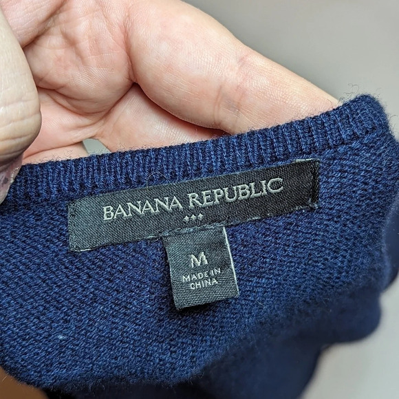 Banana Republic  Wool Blend Open Front Knit Navy Long Cardigan Woman's Medium - Picture 5 of 9